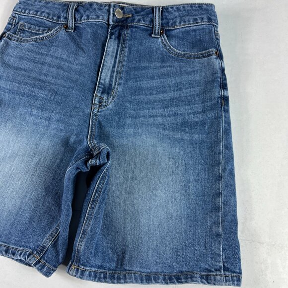 Letter To Juliet Jean Shorts Womens 29* High Rise Bermuda Blue Denim Jorts Tag M - Picture 3 of 16